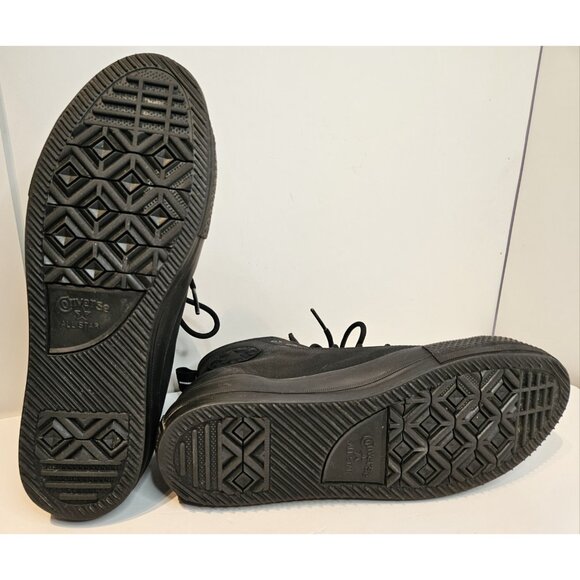 Size 11 - Converse Chuck Taylor All Star Waterproof High Top Leather All Black - Picture 11 of 12